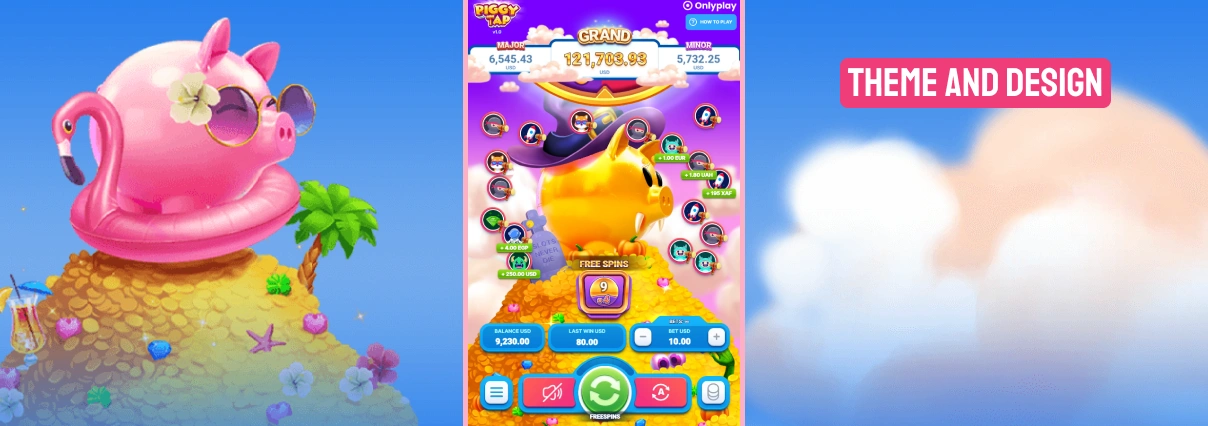 Piggy Tap Theme and Design.